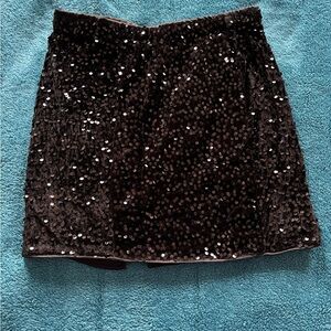 SHEIN Black Sequin Mini Skirt